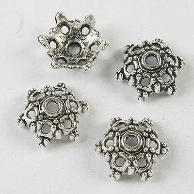 

20pcs dark silver tone flower bead caps 14.5mm h3854