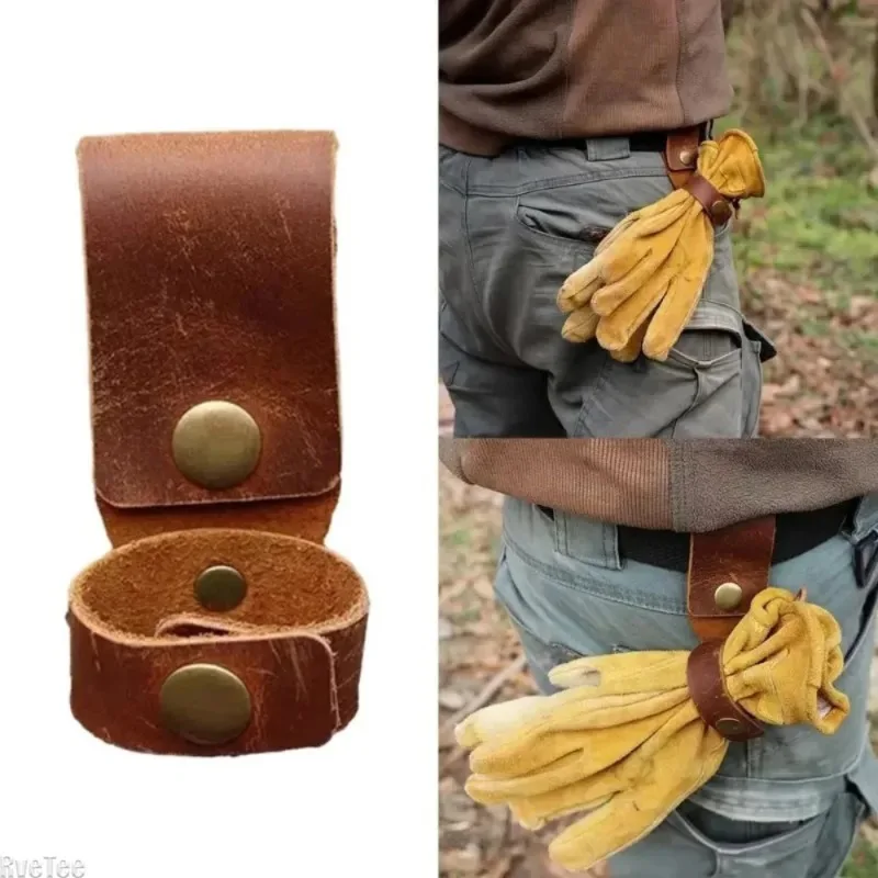 Leather Buckle Strap, 10x3cm Tactical Glove Rope Keeper Holder, Outdoor Mountaineering Camping Utility Hanging Tool Parts