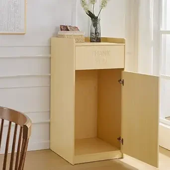 

Commercial Trash Cans 40 Gallon Wooden Trash Can and Garbage Receptacle with Tray Holder, Door, La
