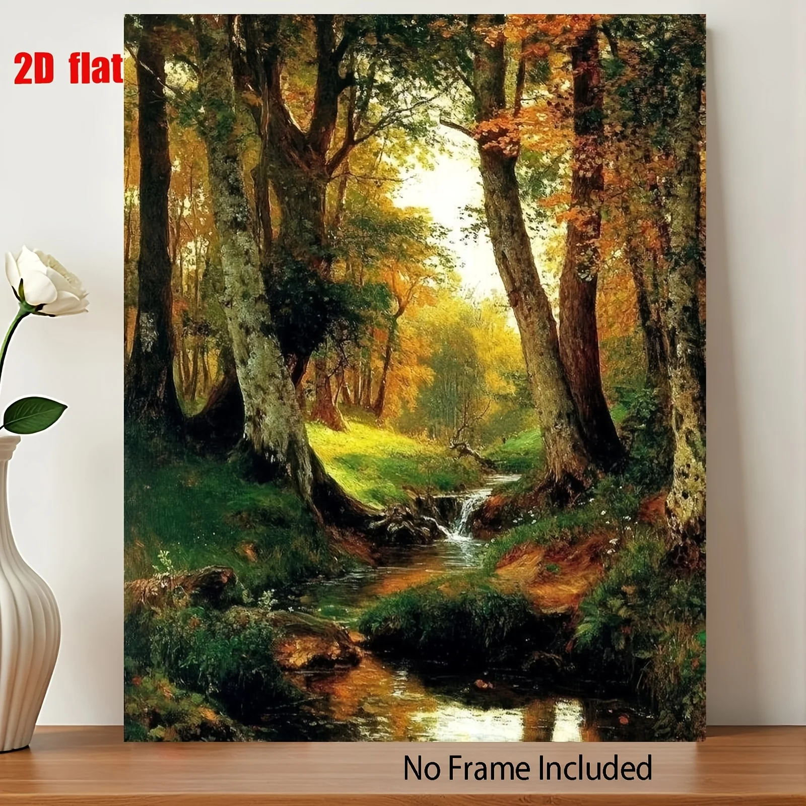 [2D Flat Frameless][Professional Art Use] 1 Set Beginner's DIY Acrylic Paint by Numbers Kit, Includes Acrylic Paints, Canvas, 3