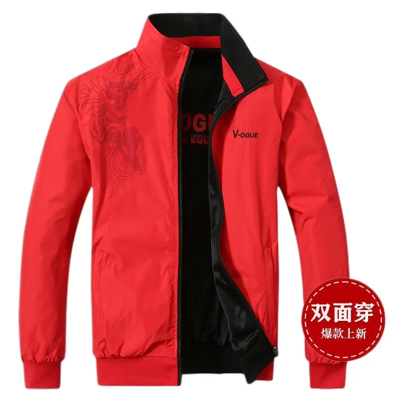 

wear Double-sided spring and autumn youth large size men's sports jacket