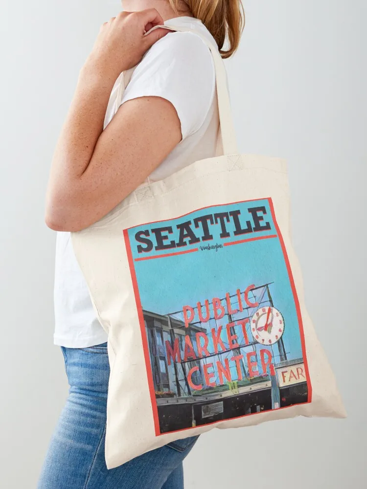 Seattle - Pike Place Market Tote Bag Women bags sacs de shopping Customizable tote bag