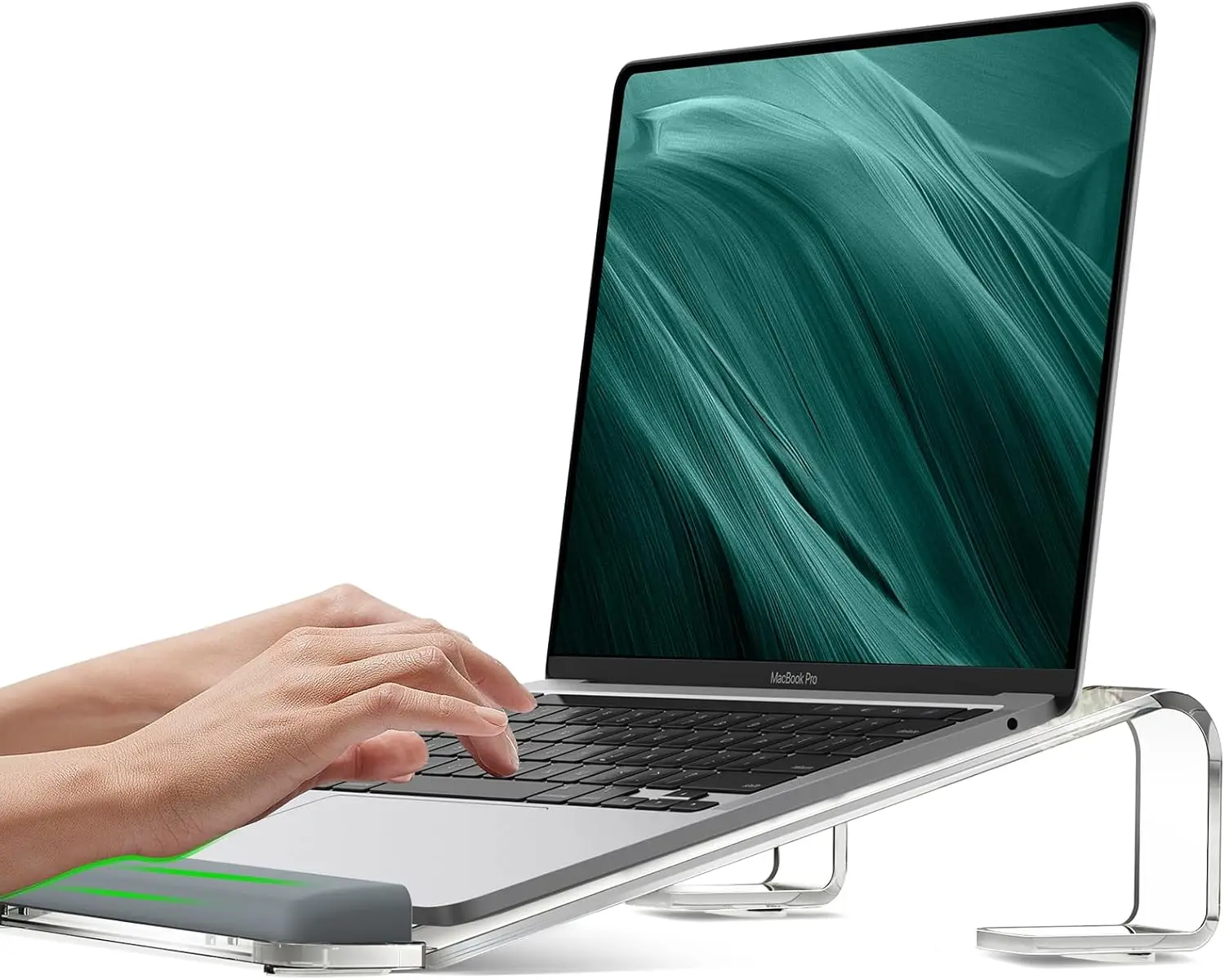 

Acrylic Laptop Stand with Wrist Rest, Ergonomic Detachable for 10-17'' Laptops