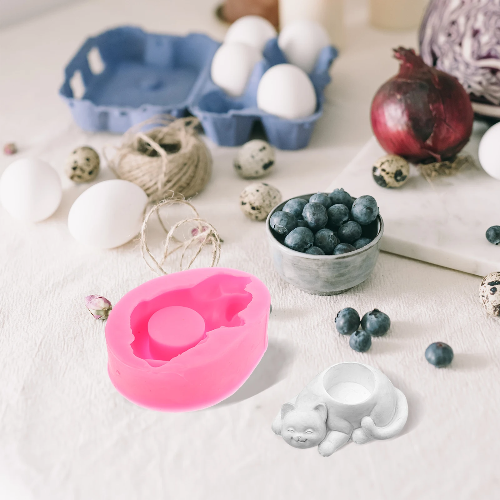 

Silicone Cat Planter Kitten Craft Concrete Molds Forms DIY Silicone Mold Tiny Kitten Mold Planter Decoration Cat Flower Pot
