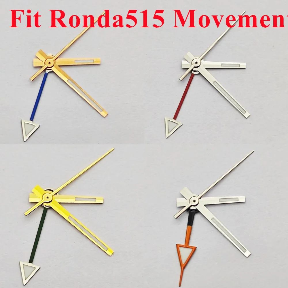 RICHUS Ronda515 GMT Watch Hands Silver Gold Rose-Gold Watch Hands Luminous Fit Ronda 515 Quartz Movement Watch Accessory Part