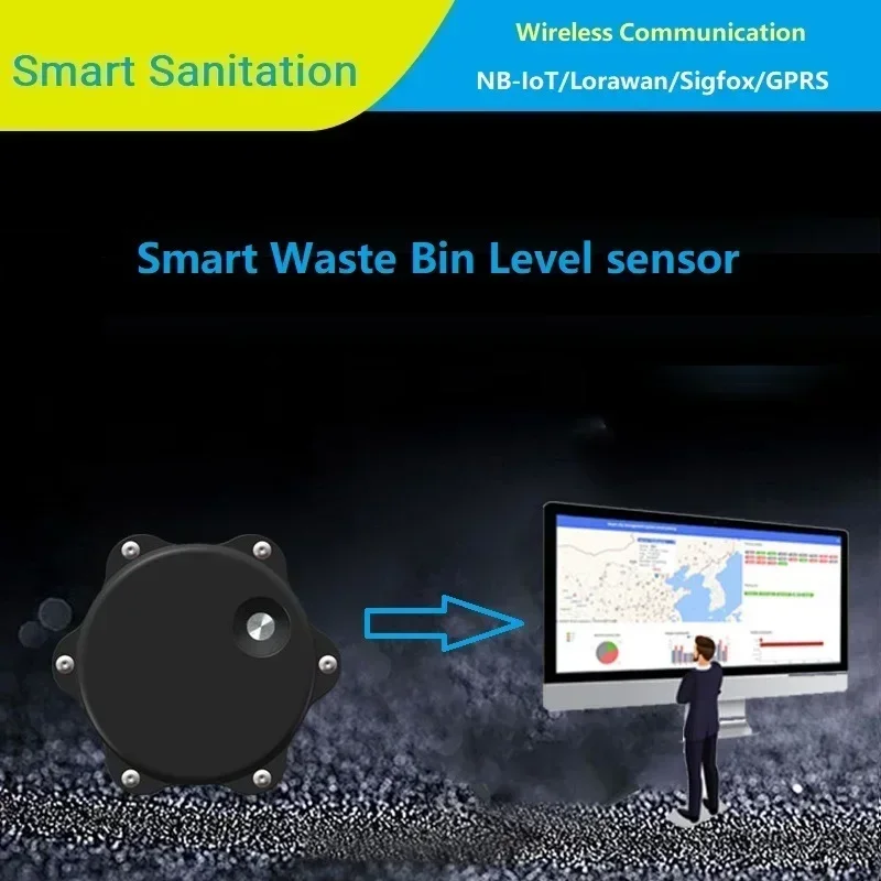

2025 NBIoT Waste Bin Level Sensor lorawan ultrasonic trash sensor