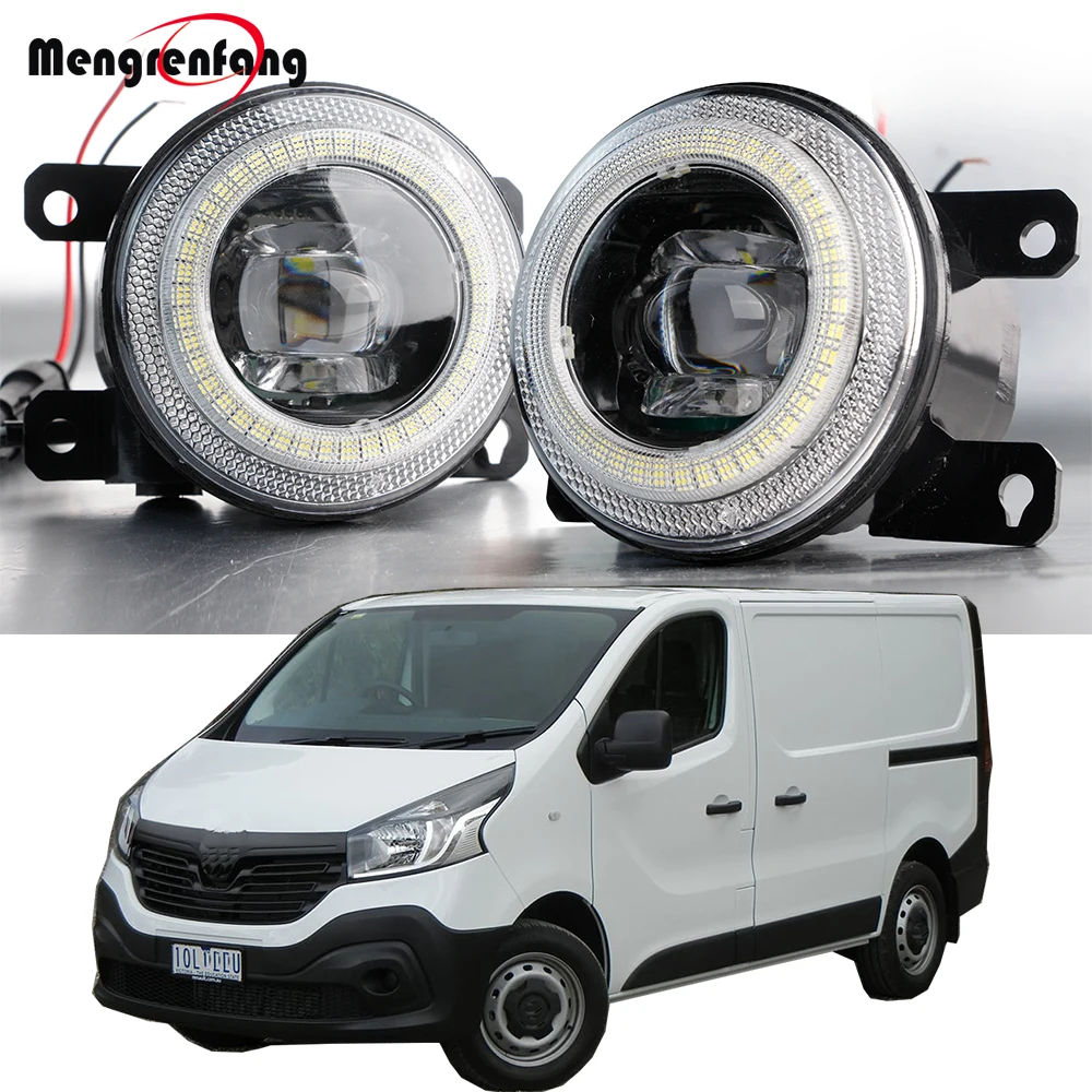 2IN1 Function LED Fog Light Angel Eye DRL Adjustable Car Fog Daytime Running Lamp 30W H11 For Renault Trafic 3/III X82 2014-2020