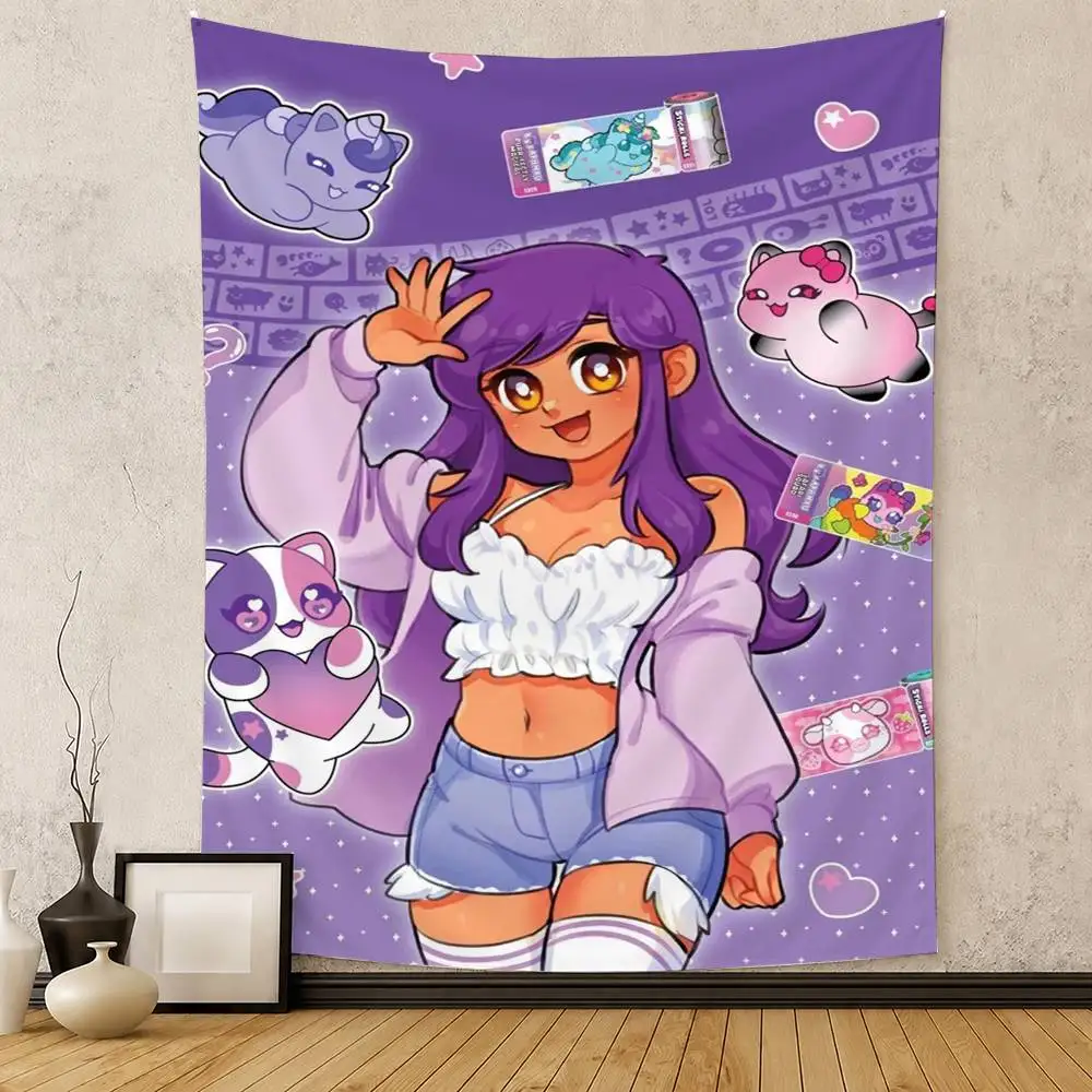 A-Aphmau Meow Anime Cats Flag Digital Printing Banner for Garage Wall Out Door Decoration