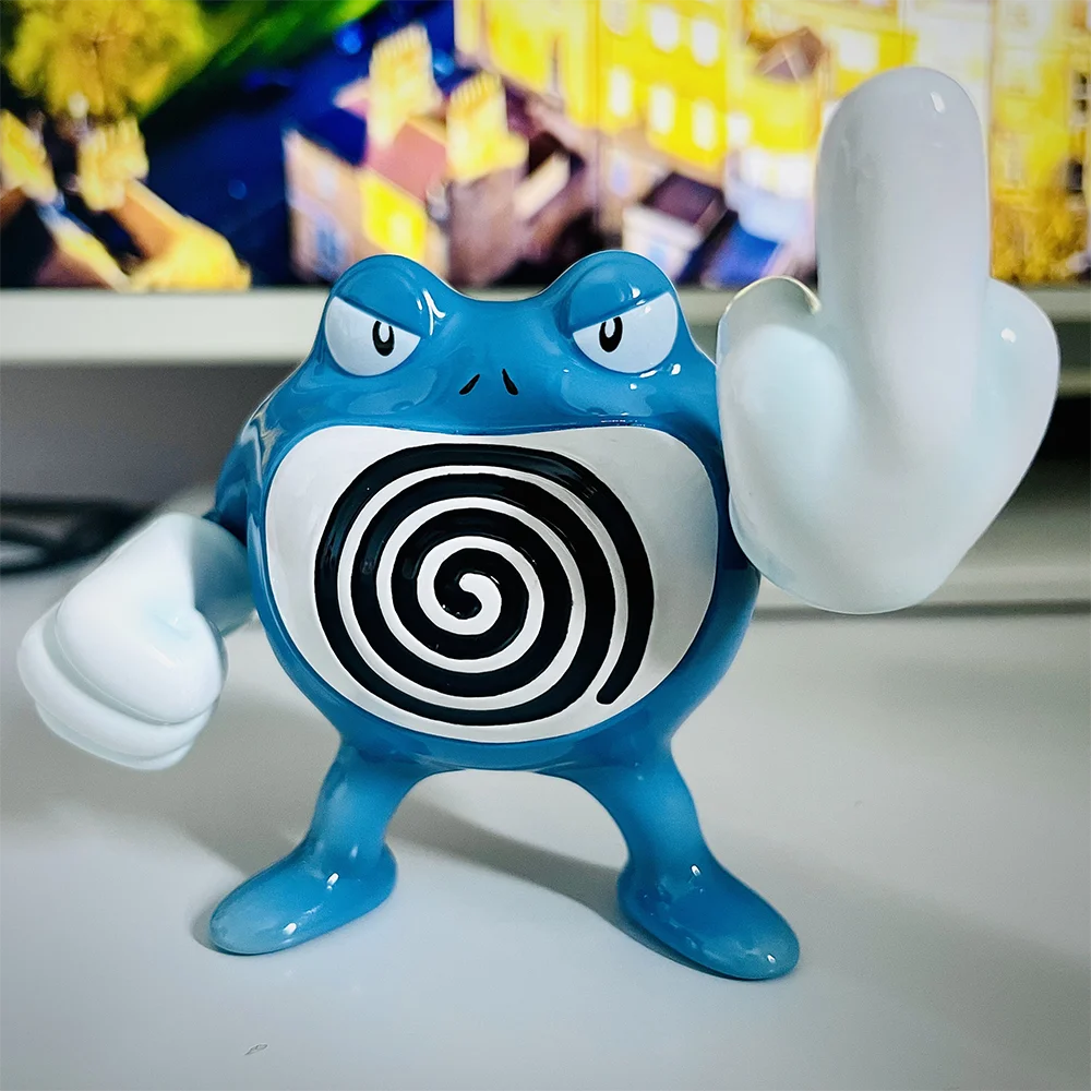 Anime Pokemon 1/20 Figure 062 Poliwrath Action Figures Middle Finger Gk Pink/Green/Blue Poliwrath Model Collect Decor Toy Gift