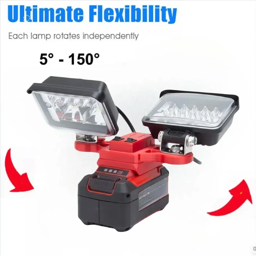 LED Work Light for Ozito/Einhell 18V Li-ion Battery Portable Outdoor Camping Emergency Lights W/USB Fast Charging (NO Battery)