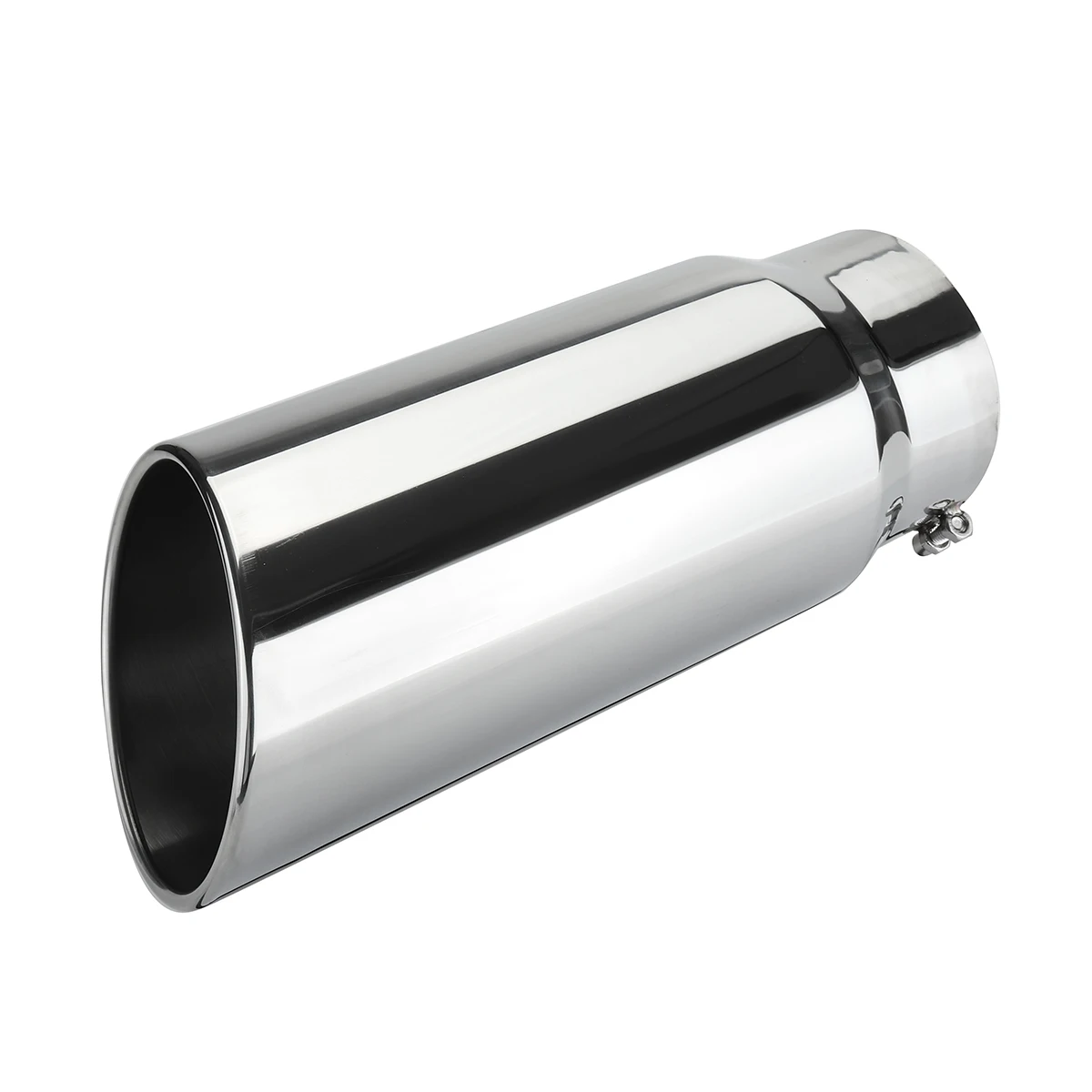 1X Universal 5 Inch Inlet 6 Inch Outlet Exhaust Tip 15 Inch Length Tailpipe Anti-Corrosive Car Straight Exhaust Tail Throat