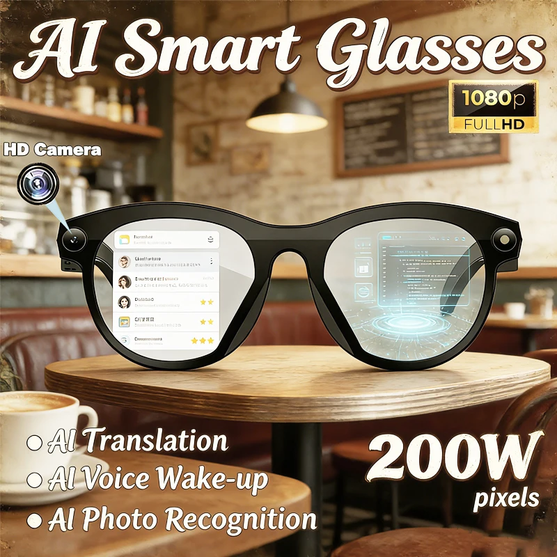 

Новые умные очки с ИИ: воспроизведение музыки, голосовой помощник ИИ, аккумулятор 290 мАч, интеллектуальная камера 200 МП HD, умные очки с ИИ-функциями