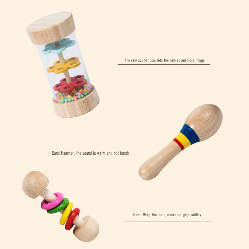 6pcs Early Educational Baby Rattle Games Sets Combination Musical Instrument Xylophone Baby Sensory Toys For Toddler Boys Girls