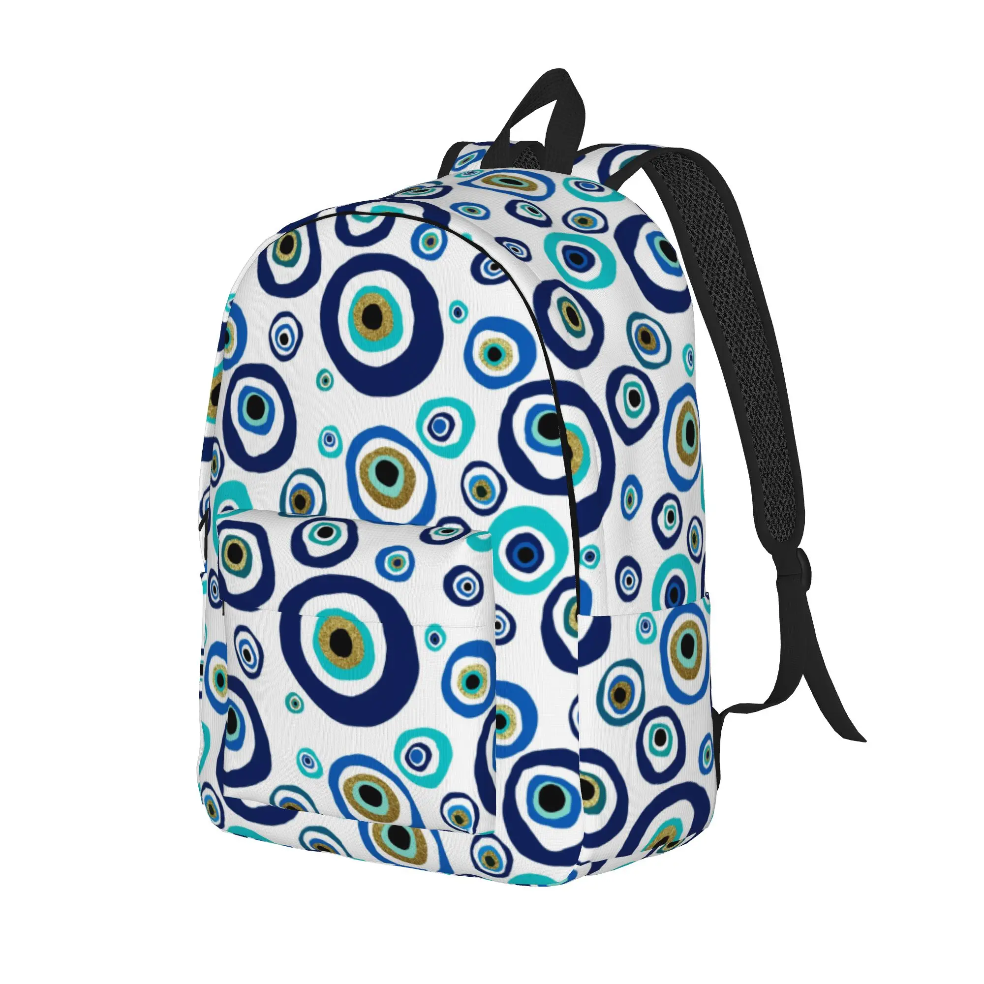 Nazar Amulet Evil Eye Classical Backpack Sports Student Work Evil Eye Blue Nazar Amulet Pattern Boho Daypack Laptop Shoulder Bag