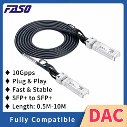 10G SFP+ DAC Twinax Cable Copper Direct Attach Passive Cable 10GBASE 0.5M/1M/2M/3M/5M/7M/10M for Cisco/Ubiquiti/MikroTik Switch