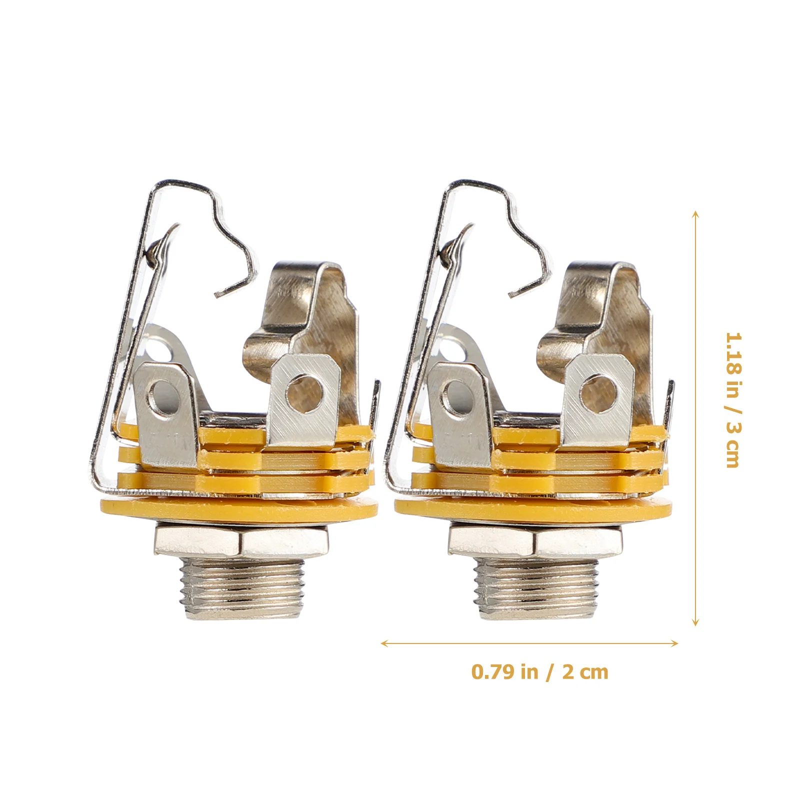 6Pcs Electric Guitar Jack Stereo Metal Socket Professional Repair Input Jack Guitar Parts Audio Connector Audio Metal Socket