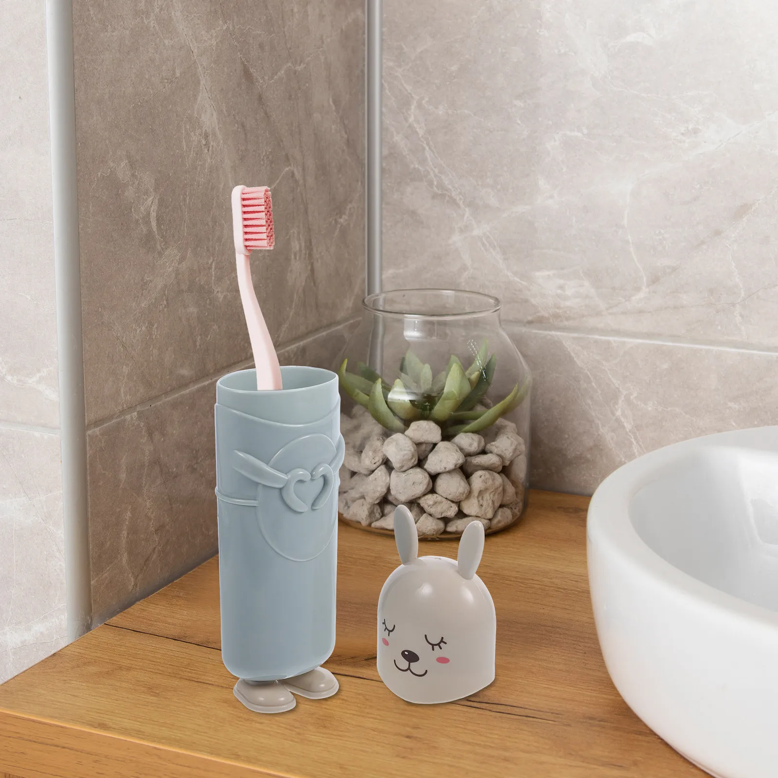 3Pcs Adorable Cartoon Toothbrush Cups Dual-Purpose Portable Toothbrush Holder Mouthwash Cup Travel Friendly Personal Care