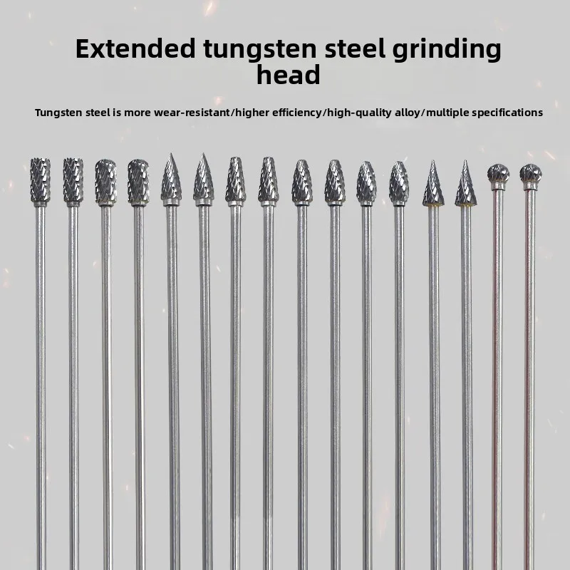 NHK Extended Tungsten Carbide Grinding Head / Hard Alloy Rotary File / Grinding Rod Drill Bit / Jade Metal Carving Rotary Burr