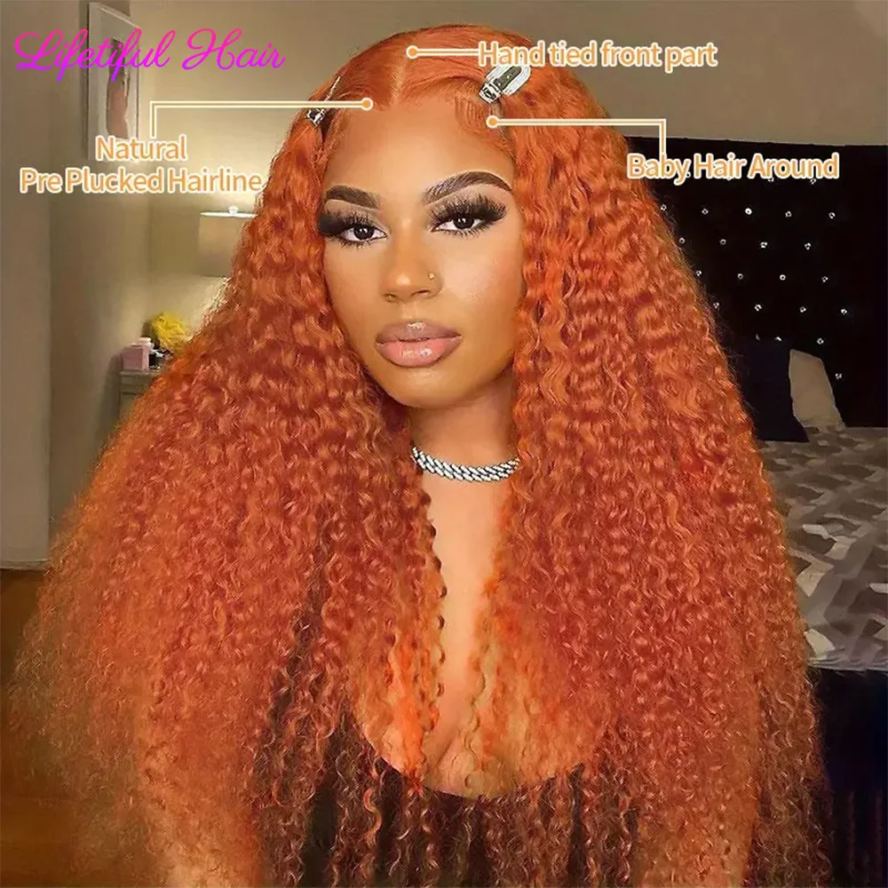 30 Inch Ginger Lace Front Wig Human Hair Wigs Water Wave 13x6 HD Lace Frontal Wig Brazilian Deep Curly Wigs For Black Women