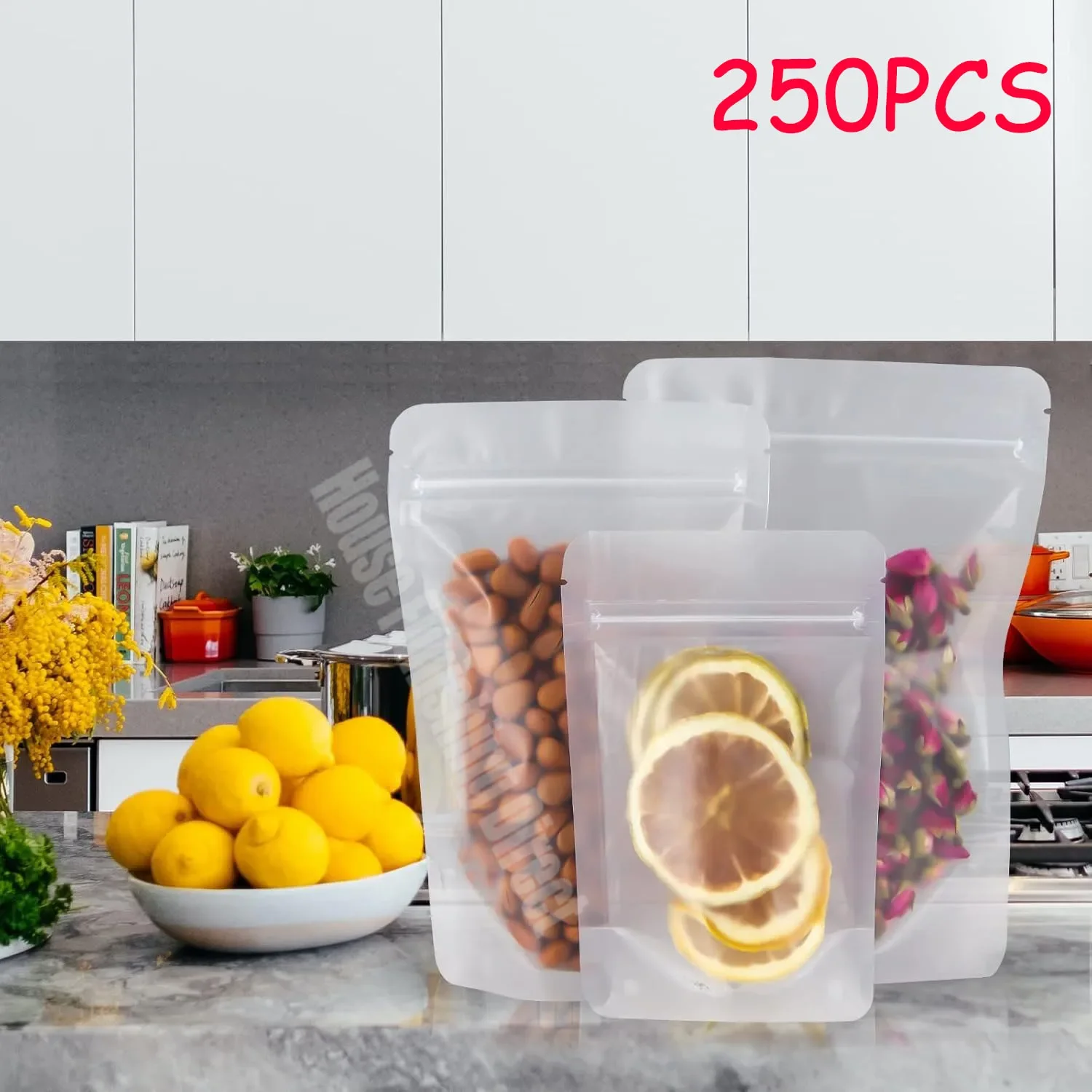 Matti erte transparente Druck verschluss beutel durchsichtige Aufbewahrung tasche aus Kunststoff Snack Tee Reiß verschluss tasche Verpackungs material