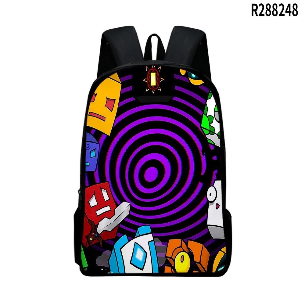 Classic Popular Geometry Dash Notebook Backpacks pupil School Bags 3D Print Oxford Waterproof Boys/Girls Laptop Backpacks