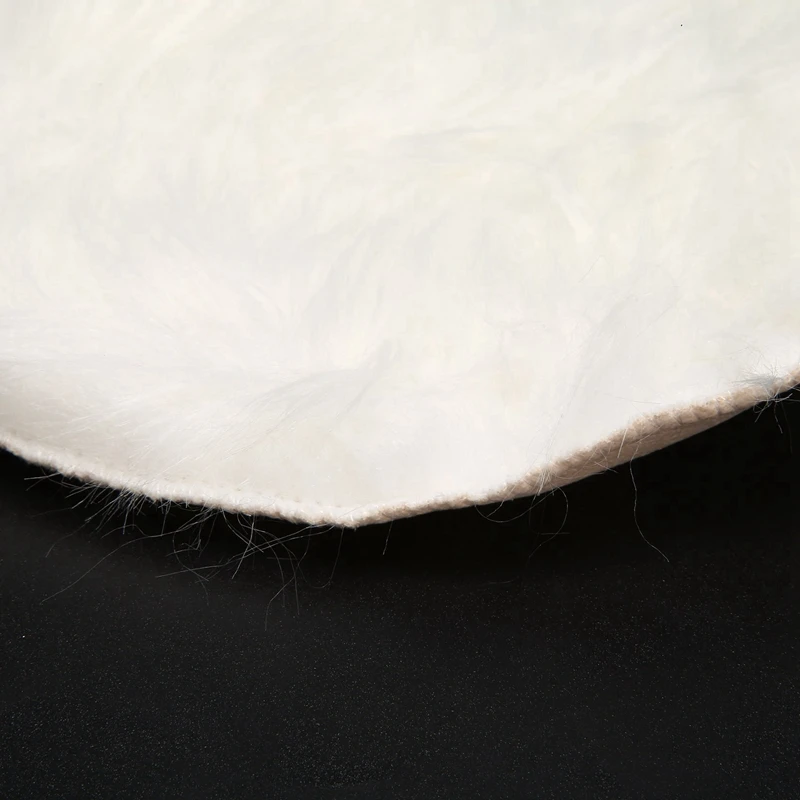 6X Faux Sheepskin Wool Carpet 30 X 30 Cm Fluffy Soft Longhair Decorative Carpet Cushion Chair Sofa Mat (Round White)