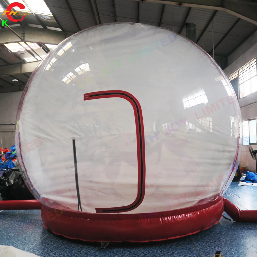 2024 Clear Giant Inflatable Christmas Snow Globe Balls Bubble House for Happy Christmas Decoration Advertising