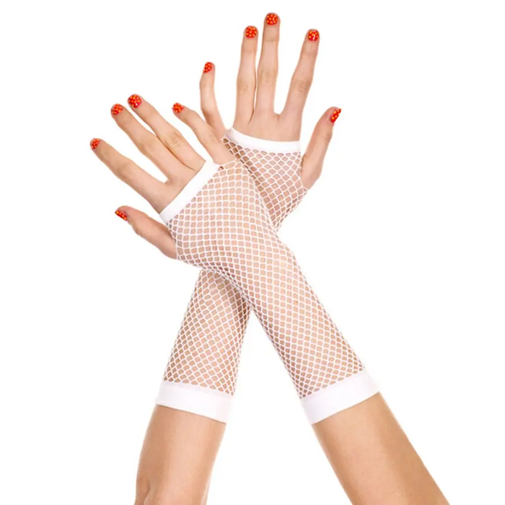 Dance Sexy Parties Nightclub Long Section Fingerless Mesh Gloves Long Glove Gloves Punk Glove