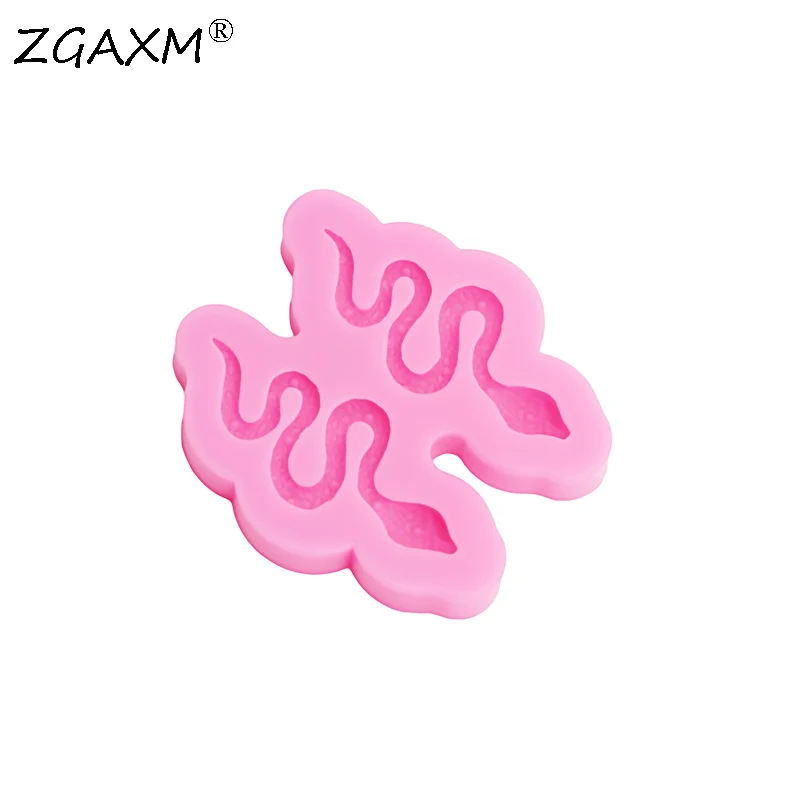 LM 58-DIY Snake earrings Silicone Mold shaker resin polymer clay Animal Jewelry Mold Cake Candy Cookies chocolate Silicone Mold