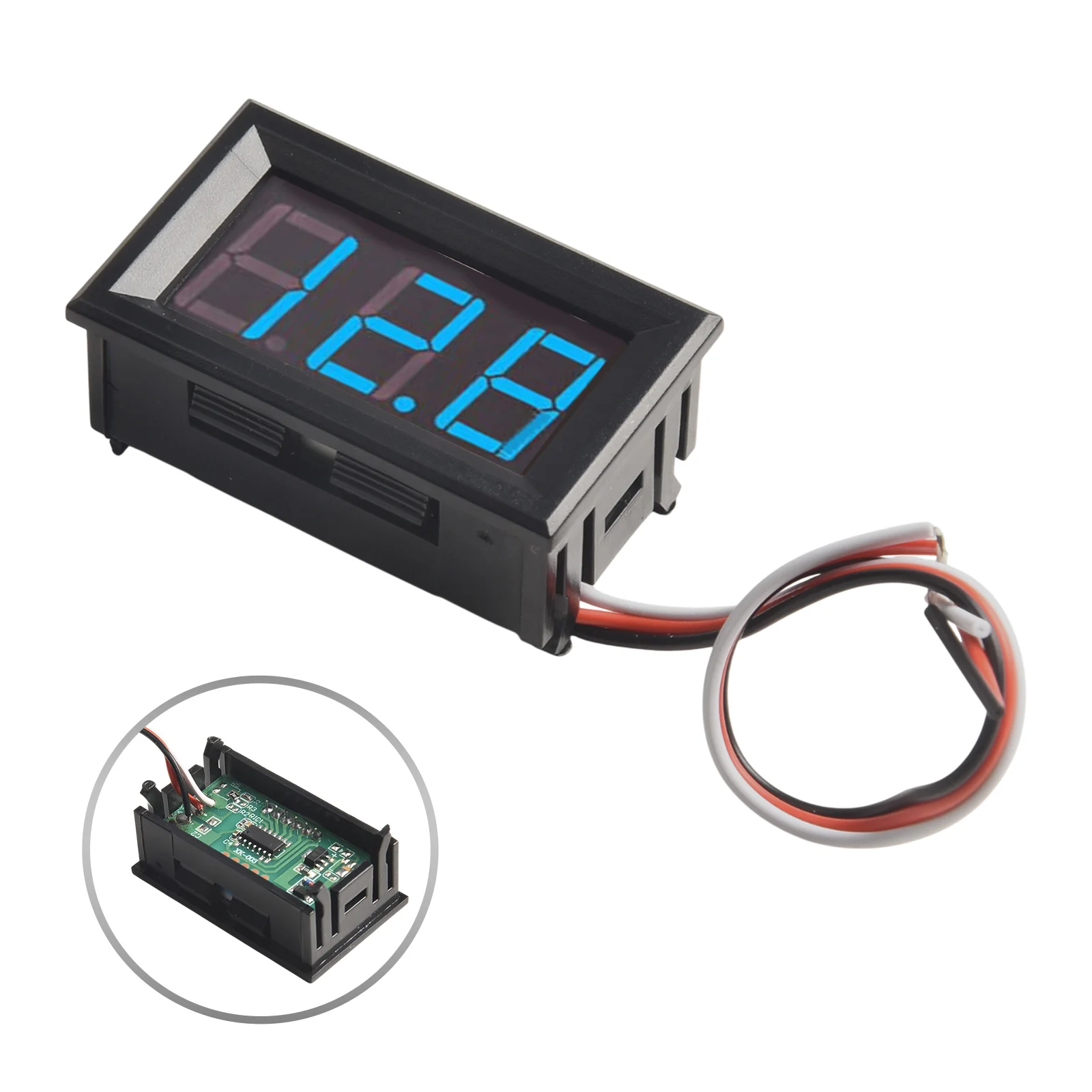 Easy Wiring LED Digital DC Voltmeter การเชื่อมต่อแบบย้อนกลับป้องกันการวัดความแม่นยําสําหรับรถยนต์/แบตเตอรี่รถยนต์/รถจักรยานยนต์