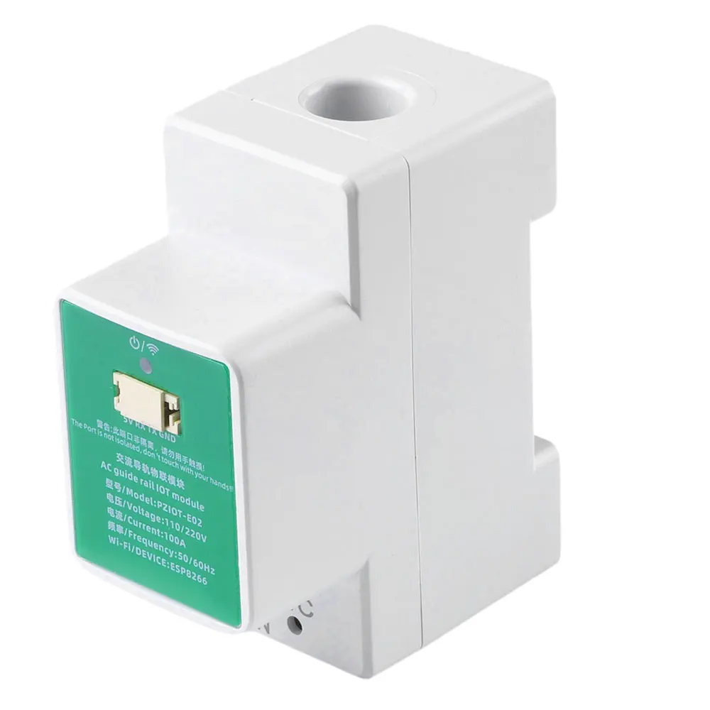 Imagem -05 - Intelligent Wifi Monofásico ac Guia Rail Iot Módulo Medidor de Energia Elétrica Tensão Atual 110v 220v 100a Pziot-e02