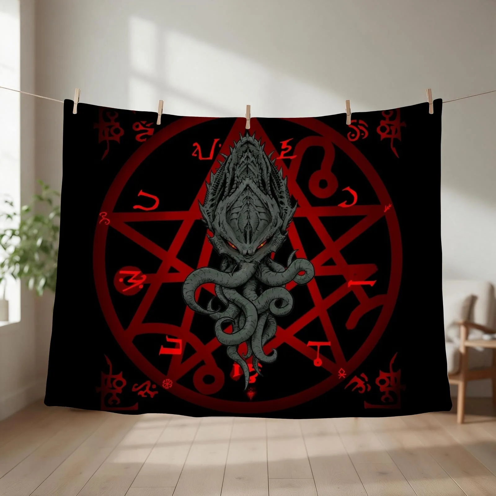 Rise of Cthulhu Throw Blanket couch cozy soft plush fuzzy picnic outdoor blanket