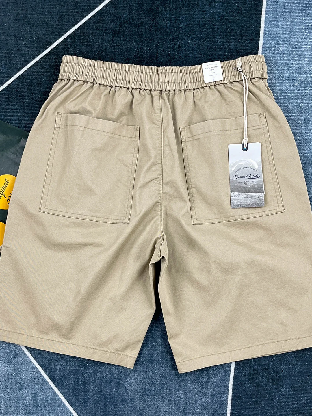 

Summer Thin Cotton Casual orts Men's Straight Leg Five-Point Elastic Waist Khaki Military een Color Trendy ort Pants