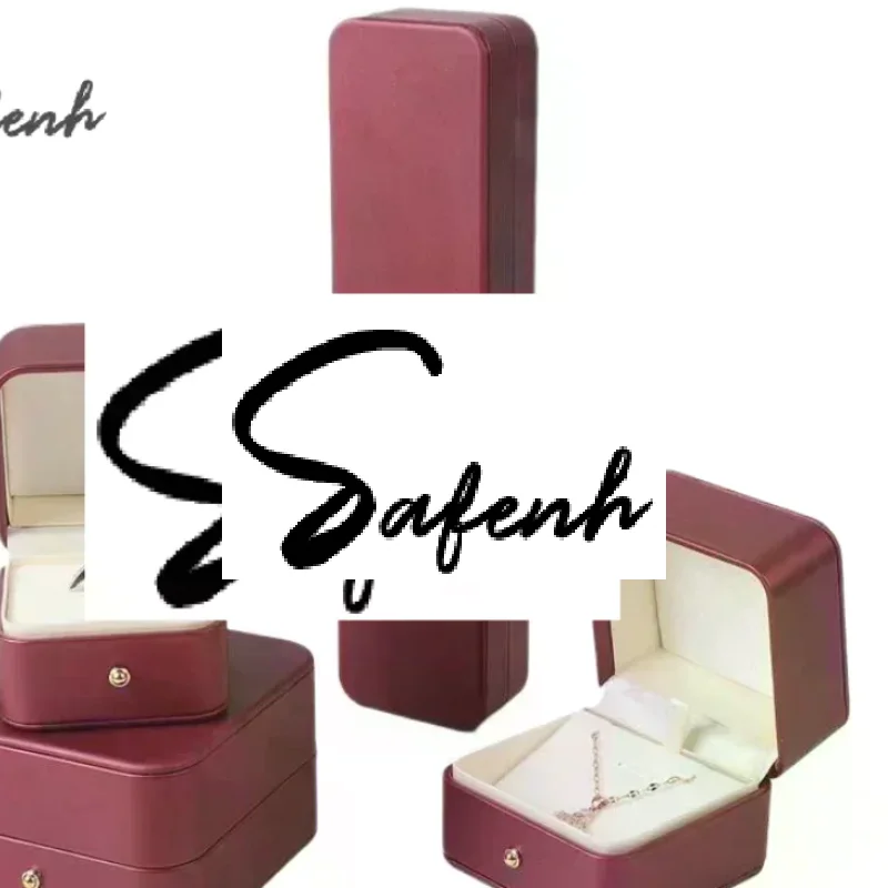 PU Leather Jewelry Boxes Soft Velvet Lining Golden Closure Perfect For Proposal Wedding Gift Ring Necklace Storage