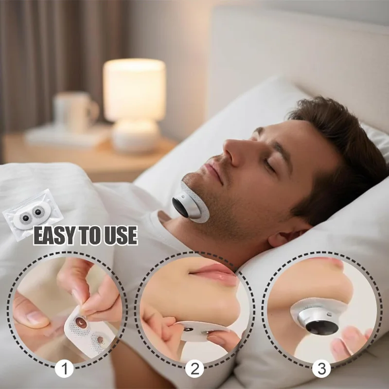 Intelligent Anti‑Snoring Device Dual‑Pulse Electric Throat Massager For Sleep Rechargeable Wearable Snore Stopper Instrument