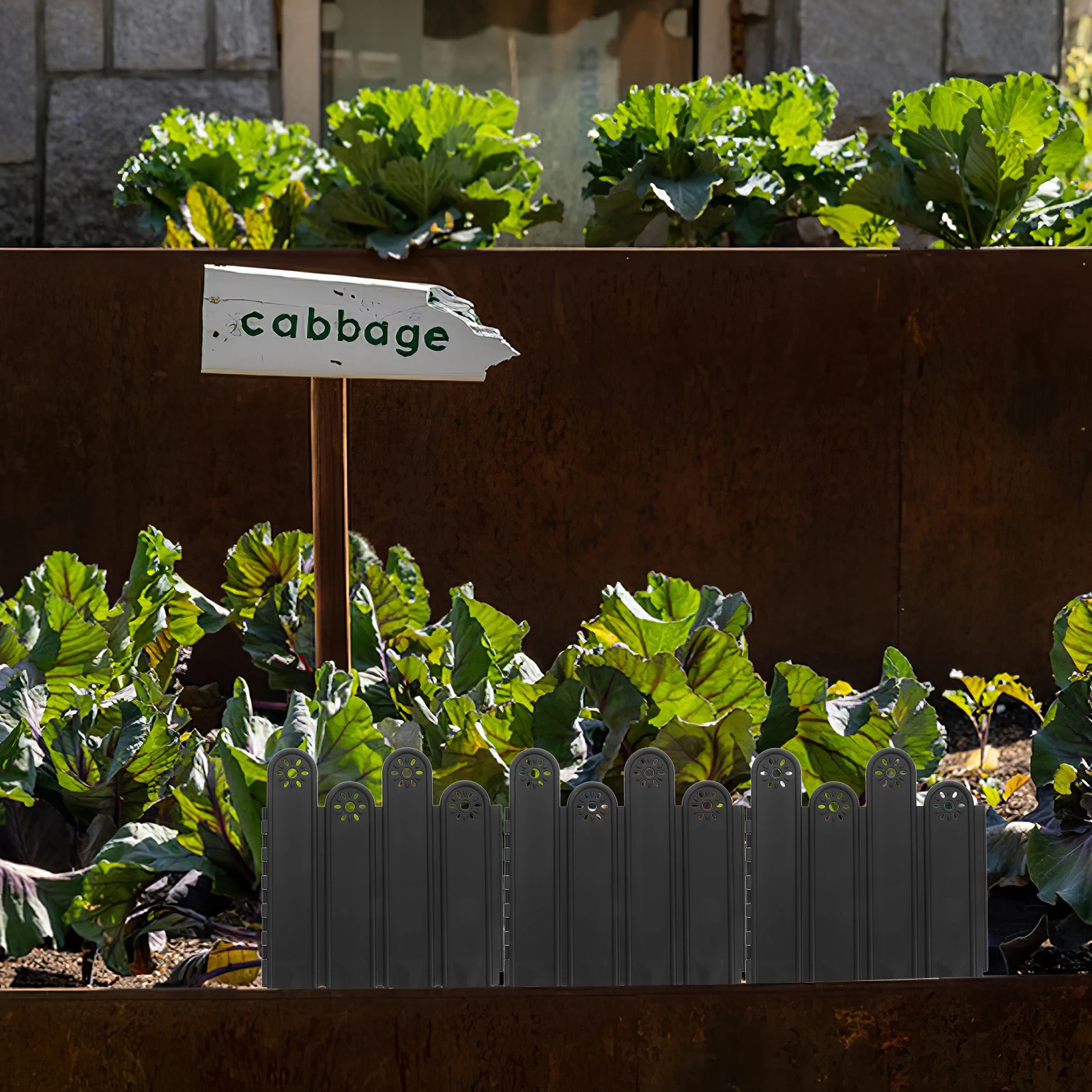 

Plastic Garden Fence White Durable Lawn Flowerbed Border Edging Landscaping Outdoor Garden Edger Border Grass Fence