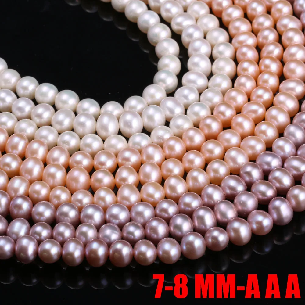 

7-8mm High Quality Natural Freshwater Pearls Potato Shape Loose Spacer Beads for Jewelry Making DIY Necklace Bracelet Accessory