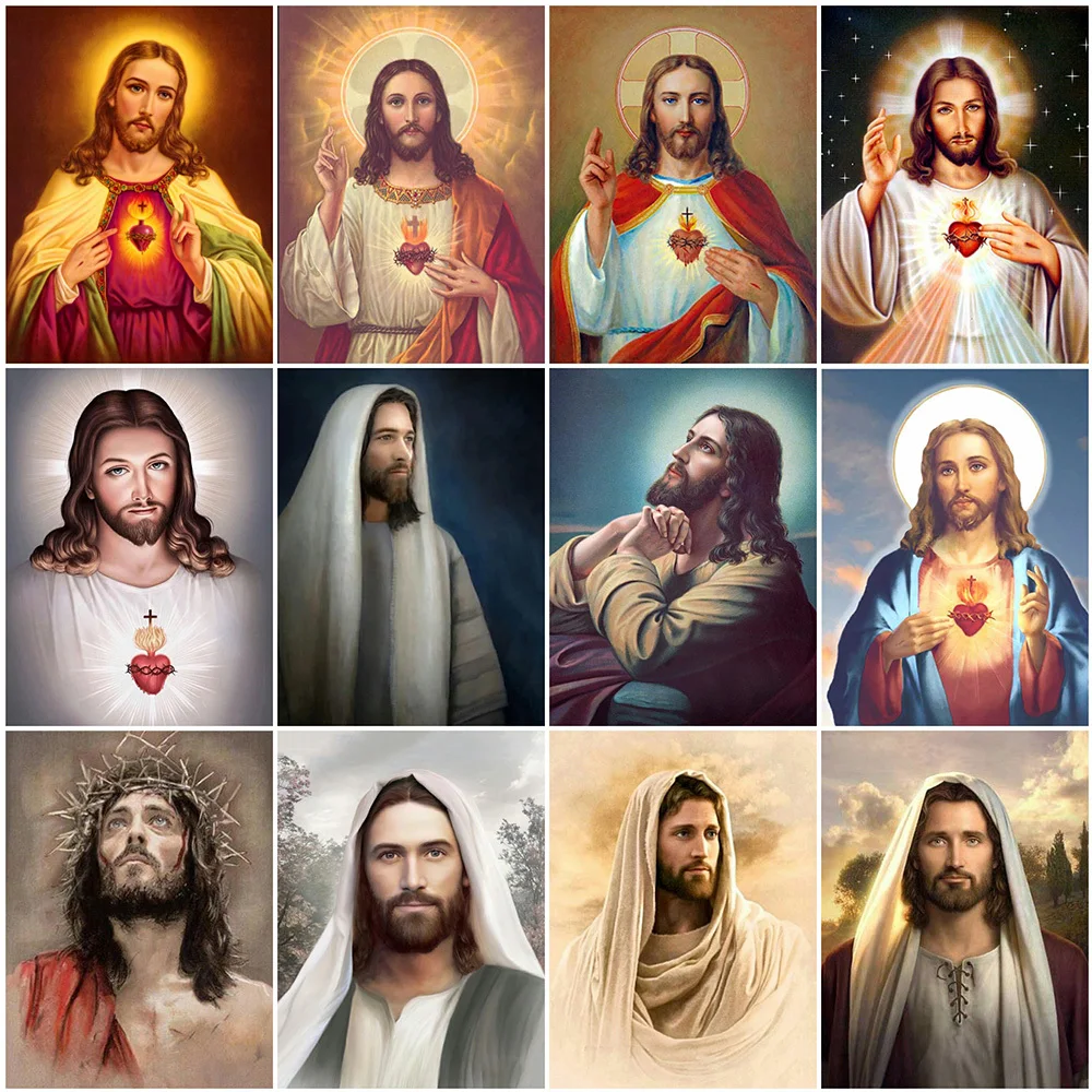 

5D DIY Diamond Painting Religion Full Drill Square Diamond Embroidery Jesus Mosaic Cross Stitch Handmade Gift