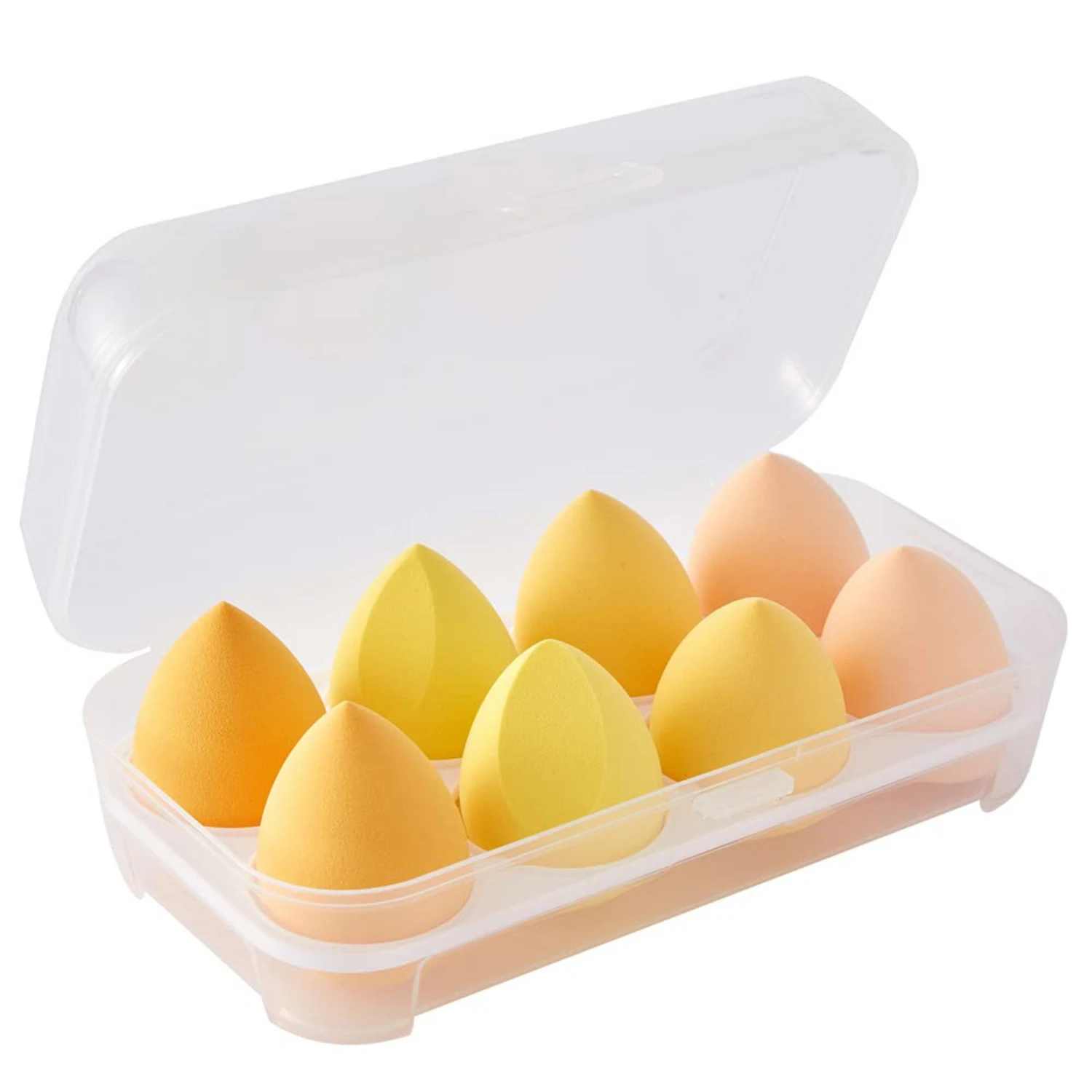 Makeup blending sponges - 8 Pcs set of high-quality cosmetic beauty eggs for flawless foundation application with powder and cre