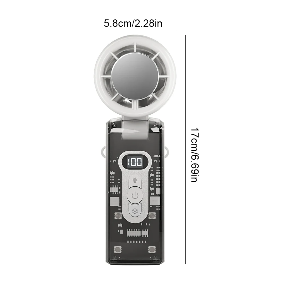 

Высокоскоростной турбовентилятор со светодиодной подсветкой Перезаряжаемый складной персональный охлаждающий вентилятор Светодиодный дисплей Складной дорожный вентилятор для кемпинга и пешего туризма