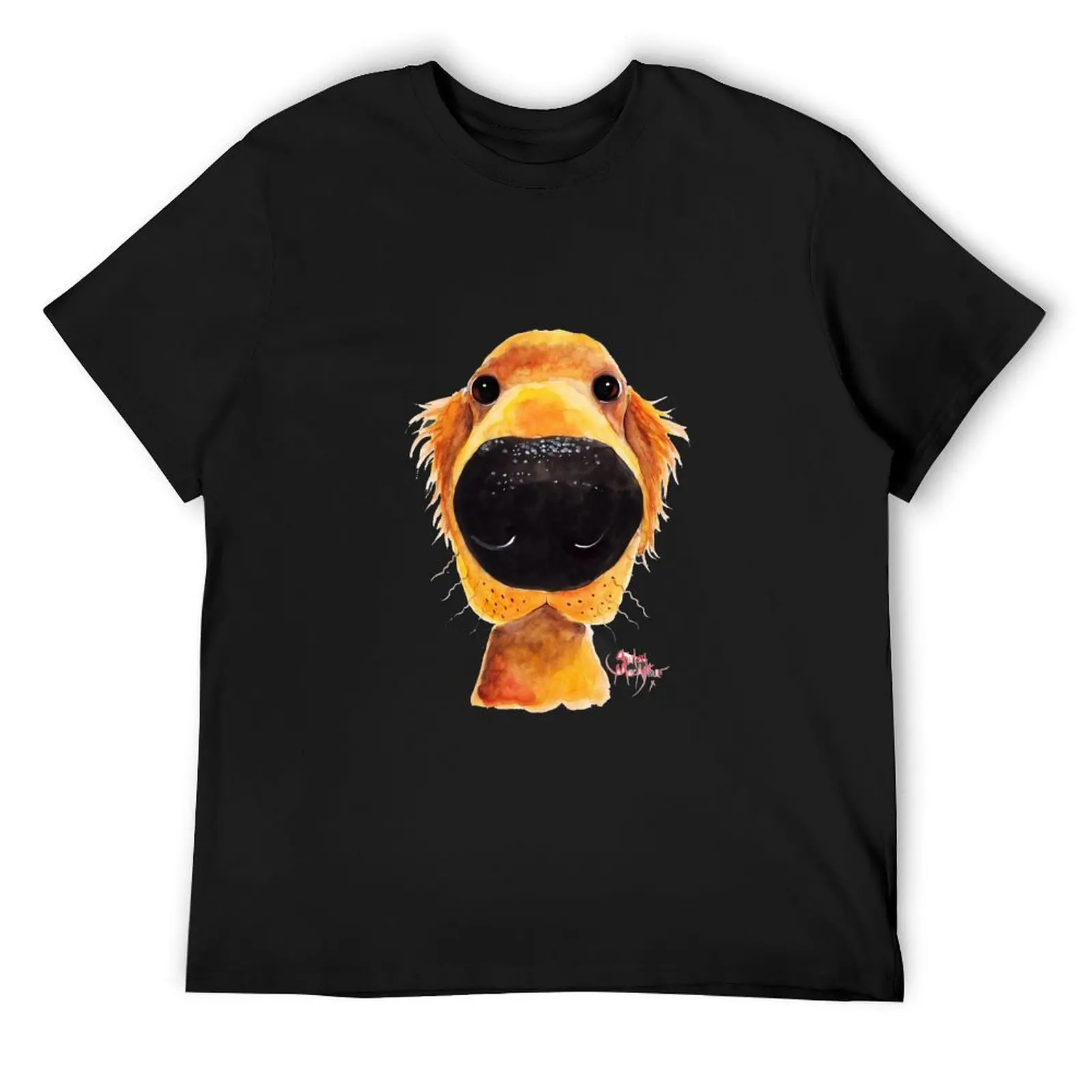 

Labrador / Golden Retriever PRiNT ' NoSeY DoG RoY ' BY SHiRLeY MacARTHuR T-Shirt Short sleeve tee sweat men t shirt
