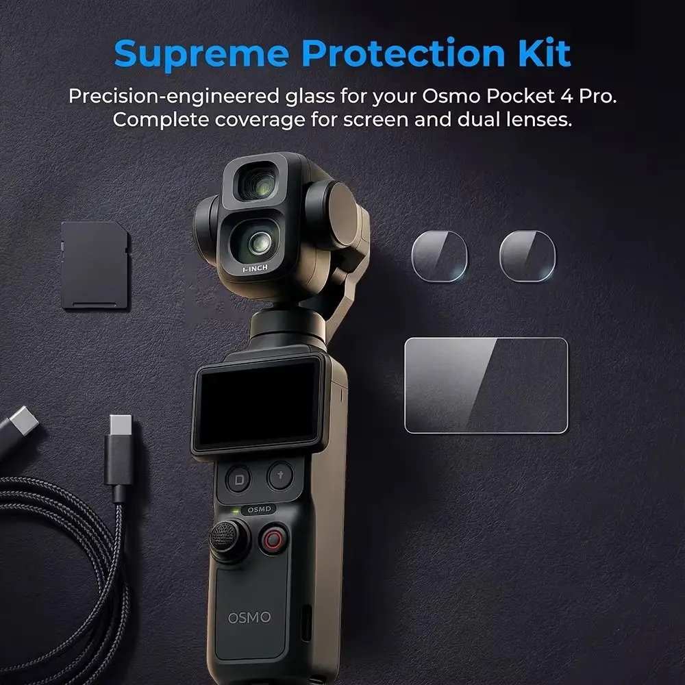 Tempered Glass Screen Protector Explosion Proof Anti Scratch Lens Films Ultra-Clear HD Protective Films for DJI Osmo Pocket 4P