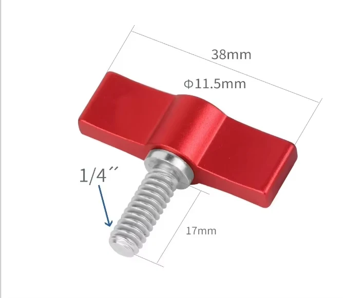 Aluminum Alloy SLR Camera Clamp T-wrench Screw Adjustable hand screw with wrench, tool free locking 1 / 4 