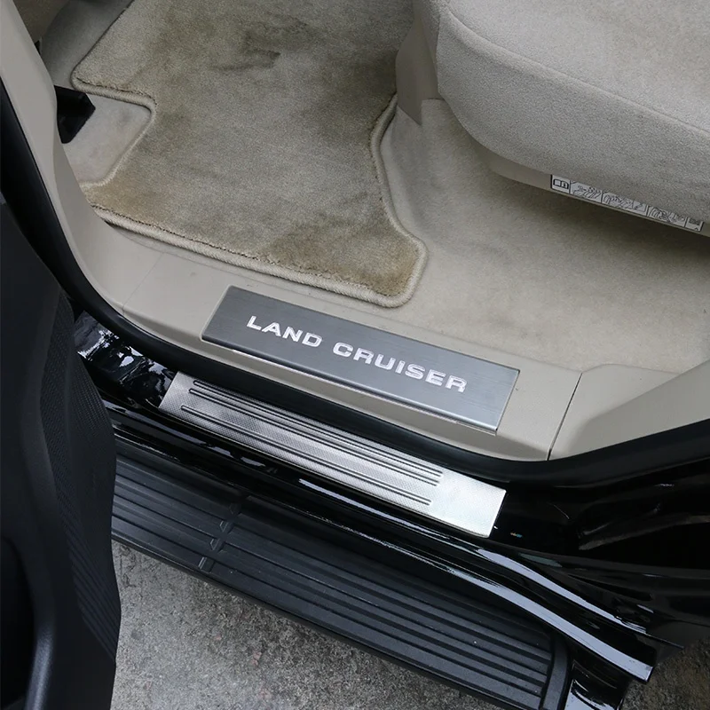 

4Pcs Carbon Fiber Door Sill Protectors | Anti-Scratch Threshold Decals | Leather Stickers | Auto Accessories