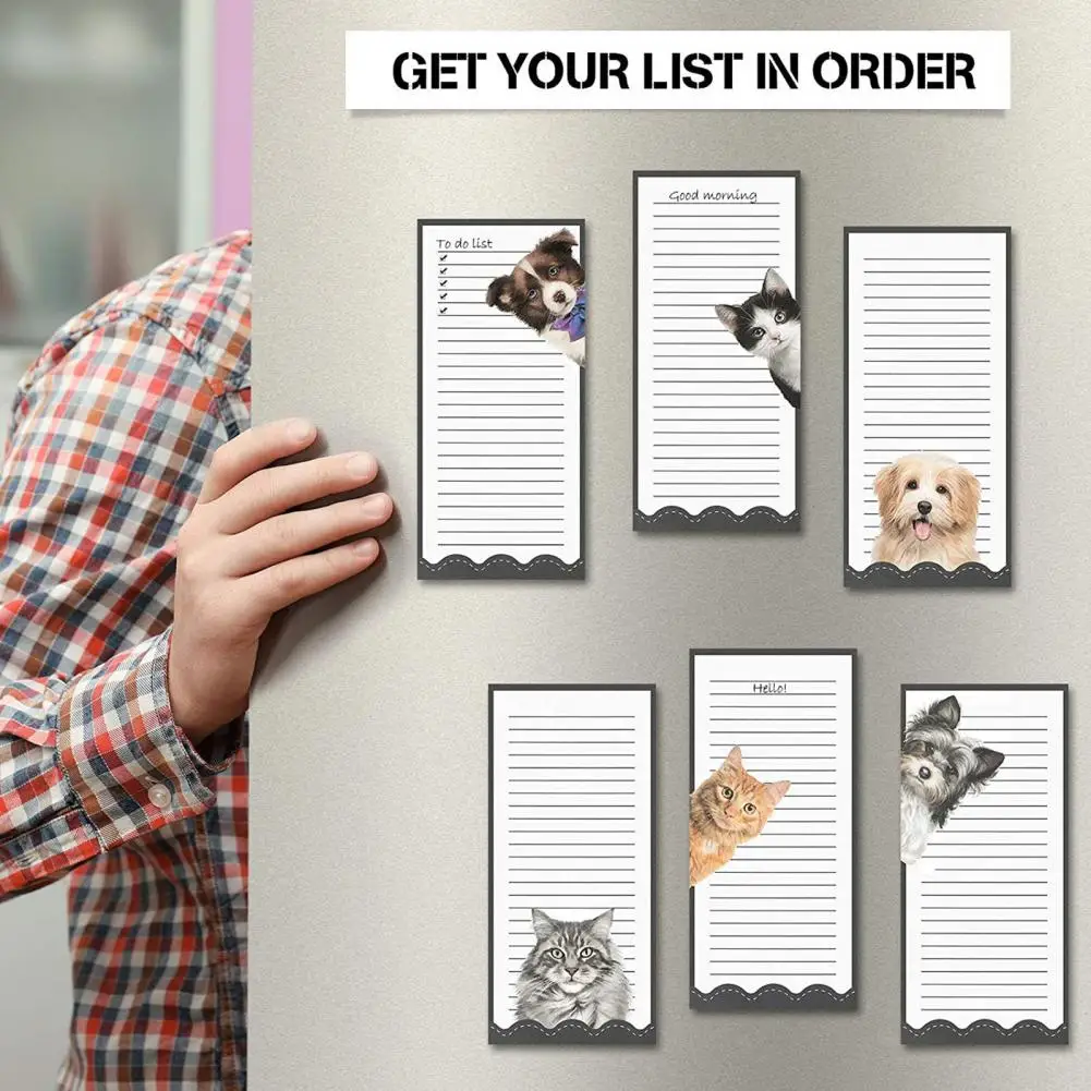 Magnetic Notepads Magnetic Notepads for Refrigerator Eco-friendly Cartoon Magnetic Note Pads for Fridge Save Time with Versatile