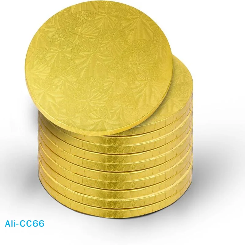 【C】1 PCS 10 Inch Golden Round Cake Boards Circle Cardboard Base Cupcake Dessert Tray Birthday Party Cake Decorating Supplies