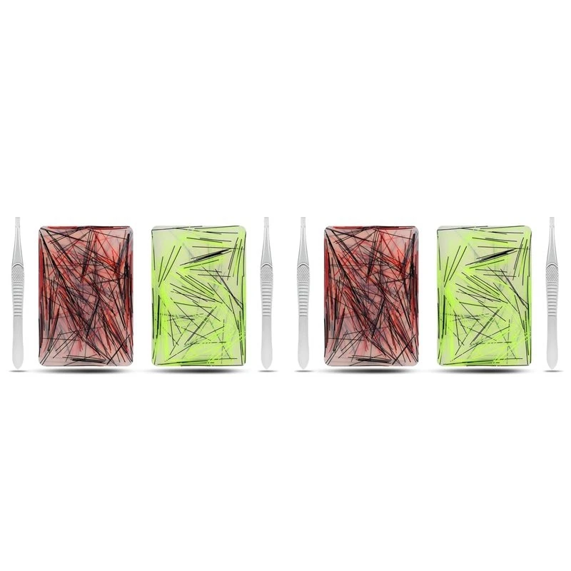 4 Pack Skin Picking Decompression Toys,Silicone Picking Pad With Tweezer,Hair Pulling Decompression Toys For Adults