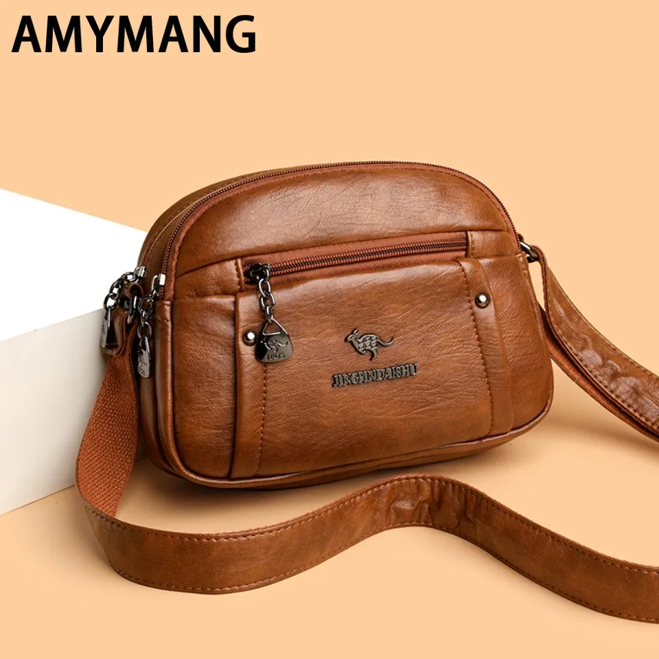 

Two Layers Soft PU Leather Shoulder Bags High Quality Purses and Handbags Famous Designer Crossbody Bag for Women Sac A Main