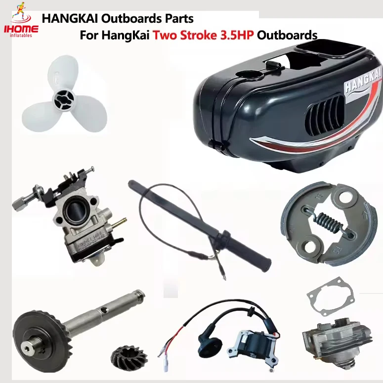 Hangkai fuerabordas piezas originales para HANGKAI 2 tiempos 3,5 HP piezas fueraborda barco motor hélice bujía cigüeñal engranaje