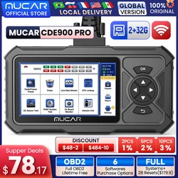 MUCAR CDE900 PRO OBD2-Diagnosetool, 4-Systemdiagnose, ECM, TCM, ABS, SRS, Kfz-Scanner, Kfz-Codeleser, OBD 2-Scanner